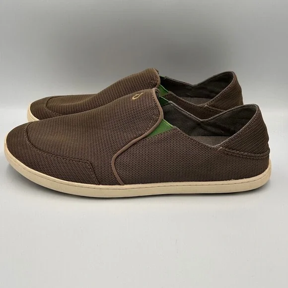 OluKai Nohea Mesh Mens Slip On Shoes Brown Dark Wood 10188-13AP Size 14 - Picture 3 of 8